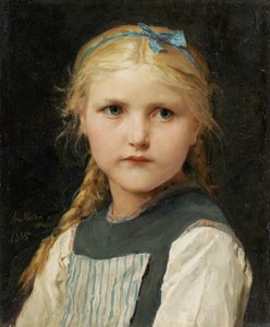 少女の肖像画 作： Albert Anker